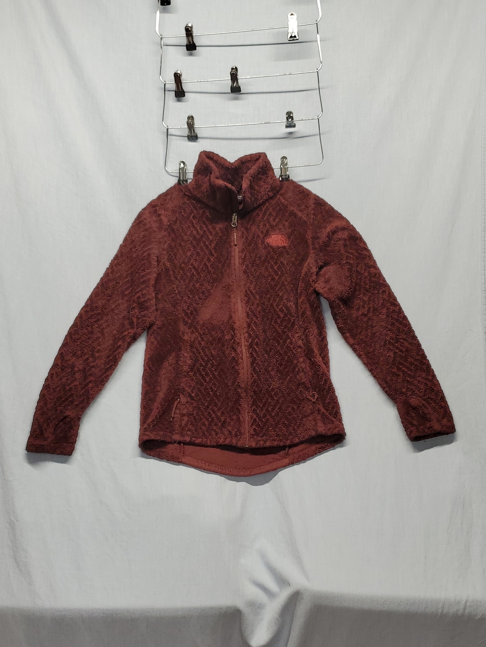 The North Face Women's Burgundy Plush Full-Zip Fleece Jacket #403